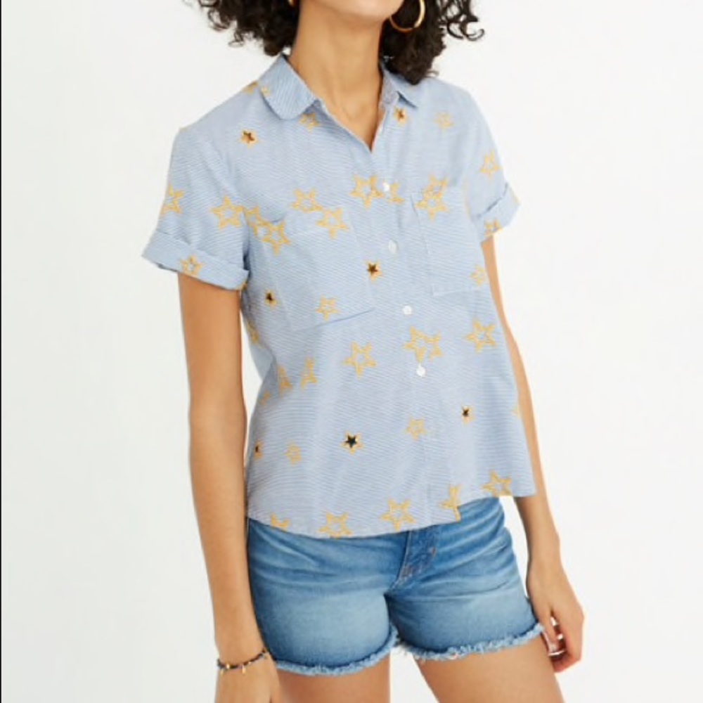 Madewell NWT button down Star Blouse XS